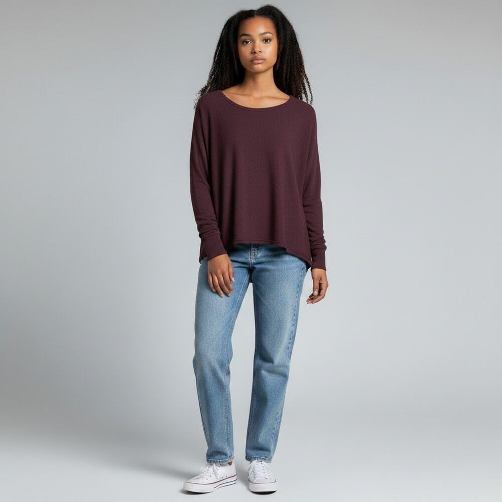 NWT Soya Concept Burgundy Raglan Sleeve Button Back Tunic Top #1767 Size XXL